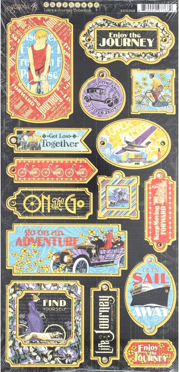 Graphic45 Life's a Journey Collection Chipboard
