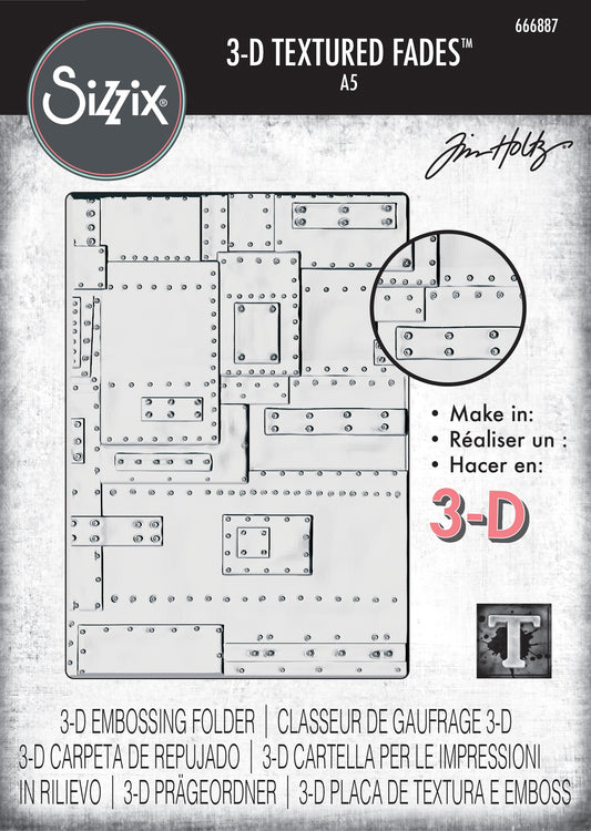 Sizzix 3D Texture Fades Embossing Folder A5 by Tim Holtz Foundry