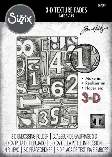 Sizzix 3D Texture Fades A5 Embossing Folder By Tim Holtz 728437