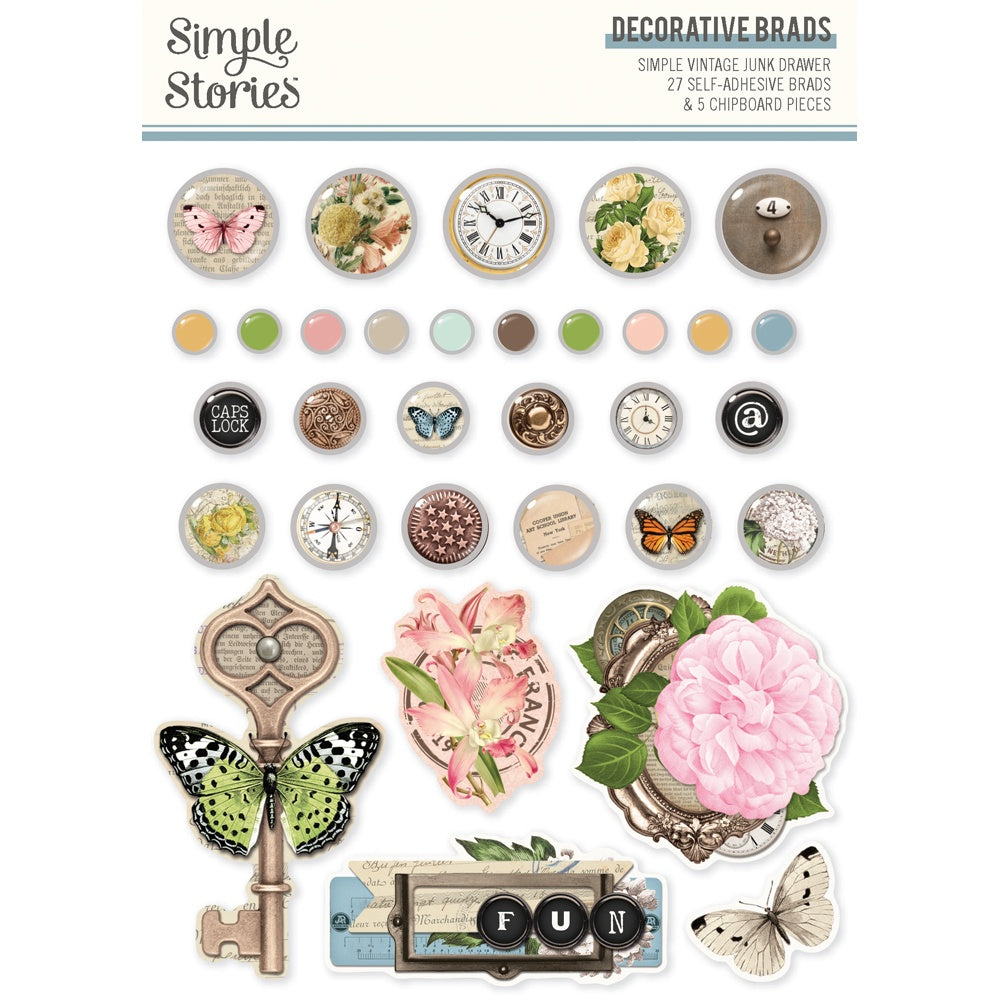 Simple Stories Decorative Brads Simple Vintage Junk Drawer