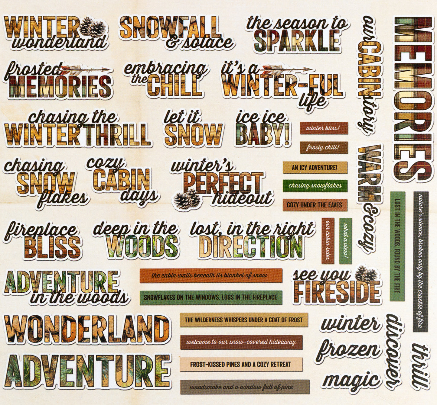 49 and Market Chipboard Set Sentiments Timber And Tweed