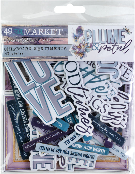 49 and Market Chipboard Set Sentiments Plume & Petal