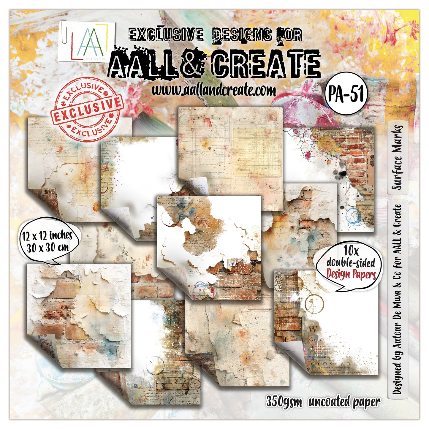 AALL & Create Design Double-Sided Cardstock 12"X12" Surface Marks