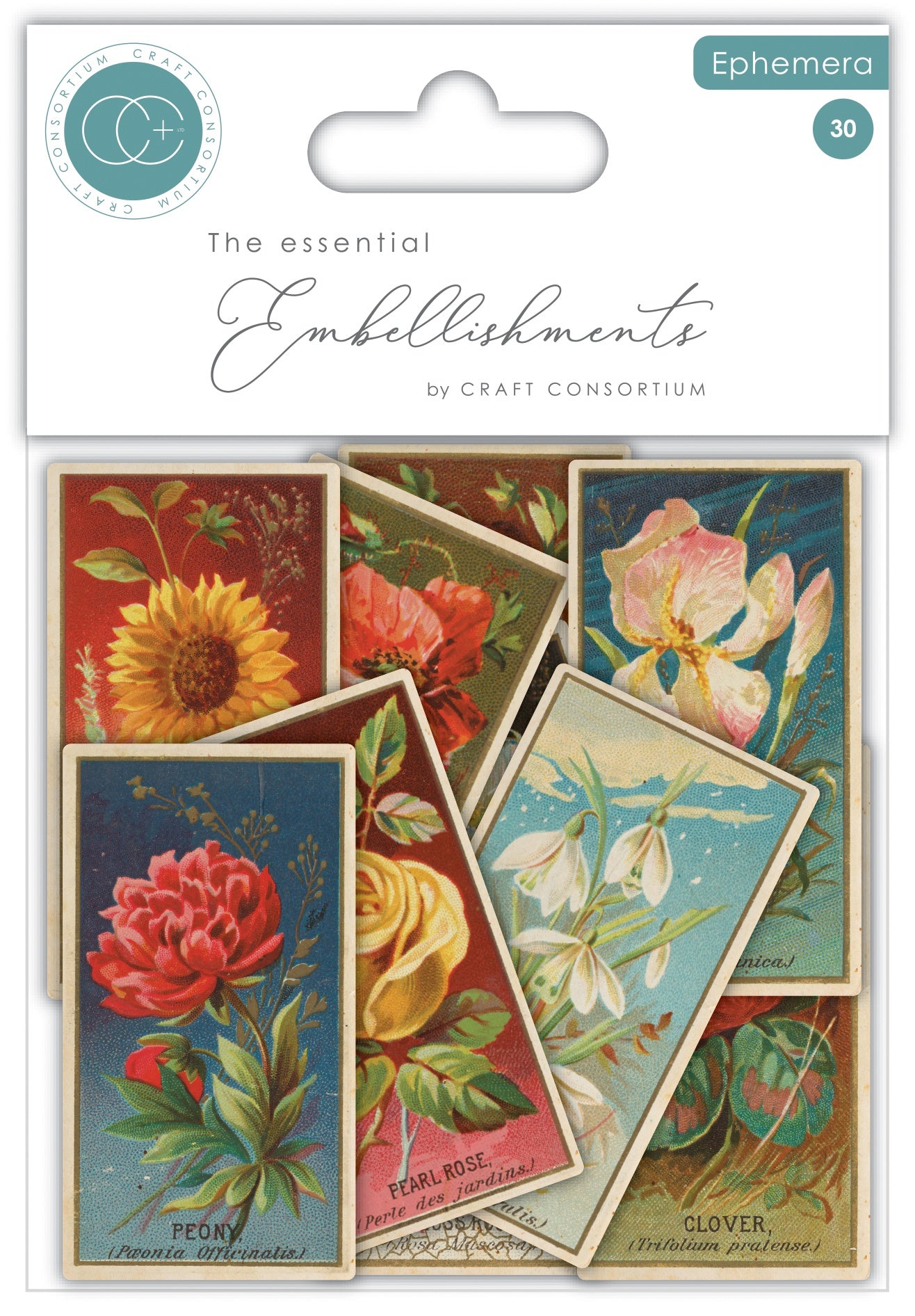 Craft Consortium The Collector Flowers Ephemera 30/Pkg