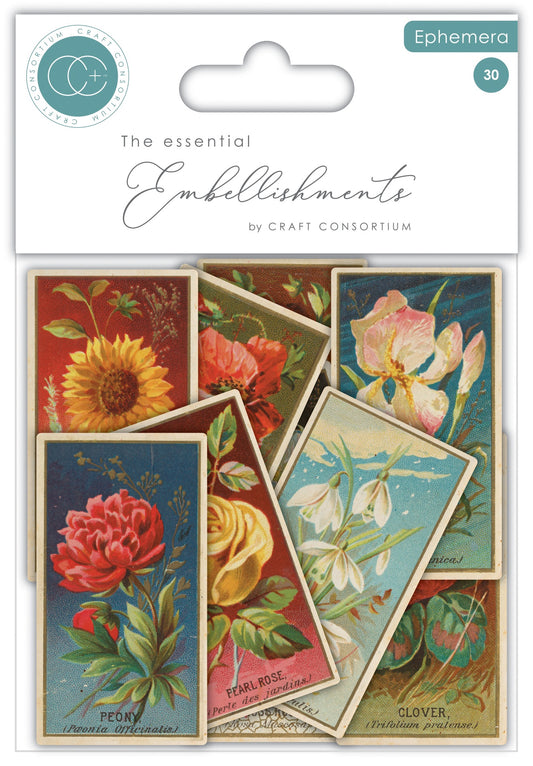 Craft Consortium The Collector Flowers Ephemera 30/Pkg