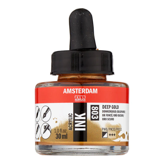 AMSTERDAM ACRYLIC INK 30ML DEEP GOLD