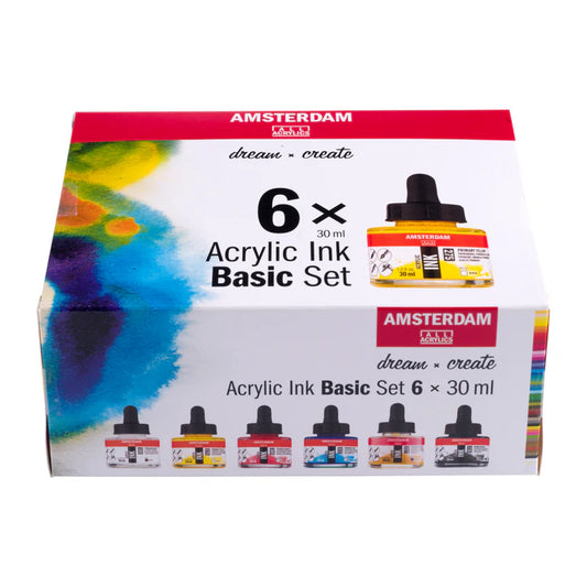 Amsterdam Acrylic Ink Basic Set 6x30ml