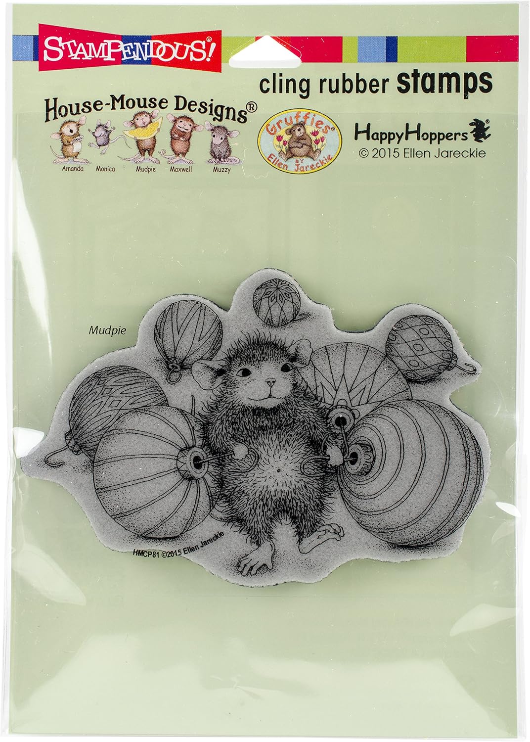 House-Mouse Cling Rubber Stamp Ornament Collecting