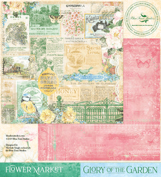 Blue Fern Studios Glory of the Garden Collection 12 x 12 Scrapbook Paper