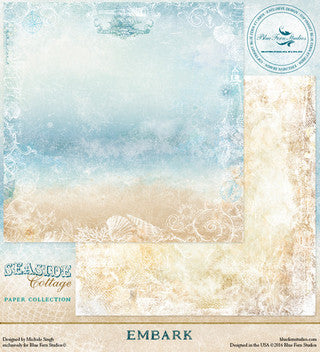 Blue Fern Studios Seaside Cottage Collection 8 x 8 Scrapbook Paper