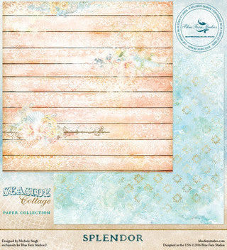 Blue Fern Studios Seaside Cottage Collection 8 x 8 Scrapbook Paper