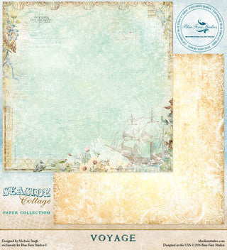 Blue Fern Studios Seaside Cottage Collection 8 x 8 Scrapbook Paper