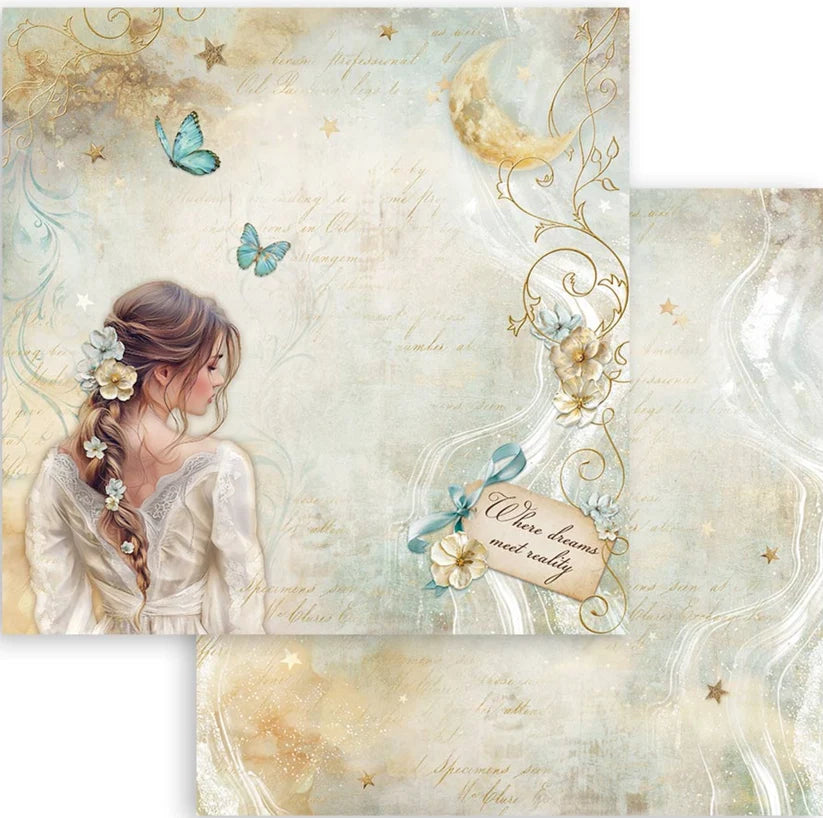 Stamperia Masquerade Collection Lady Butterfly 12 x 12 Scrapbook Paper