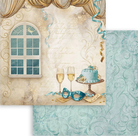 Stamperia Masquerade Collection Window 12 x 12 Scrapbook Paper