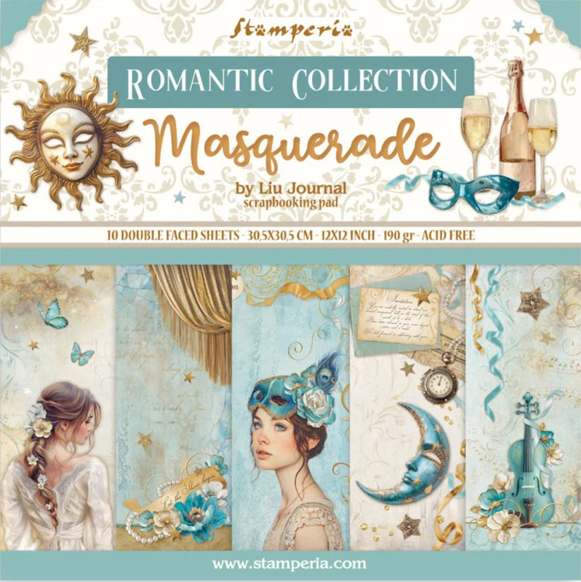 Stamperia Romantic Collection Masquerade 12 x 12 Pack