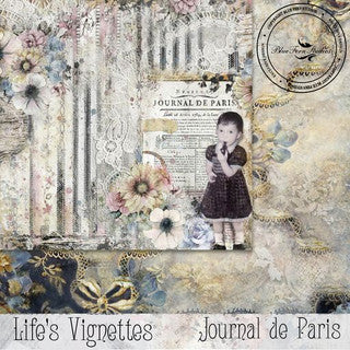 Blue Fern Studios Life's Vignettes 12 x 12 Scrapbook Paper