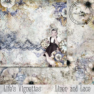 Blue Fern Studios Life's Vignettes 12 x 12 Scrapbook Paper