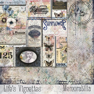 Blue Fern Studios Life's Vignettes 12 x 12 Scrapbook Paper
