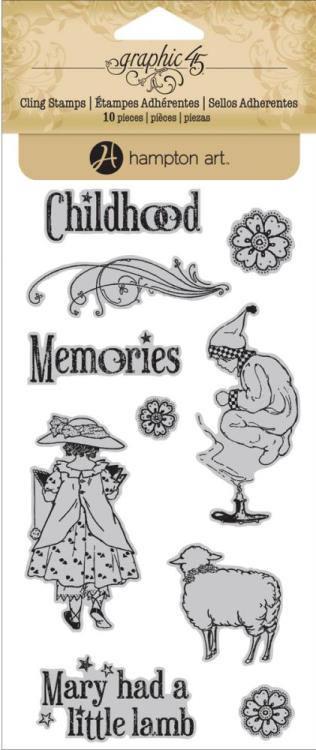Graphic45 Cling Stamp Set Childhood Memories