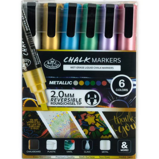 Royal & Langnickel Metallic Chalk Markers 6pk