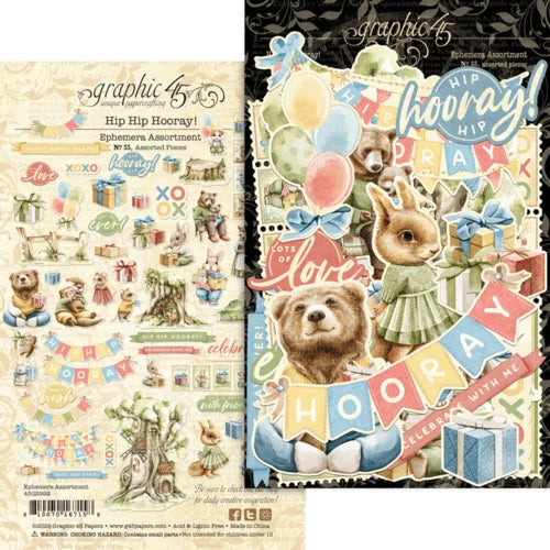 Graphic45 Hip Hip Hooray Ephemera