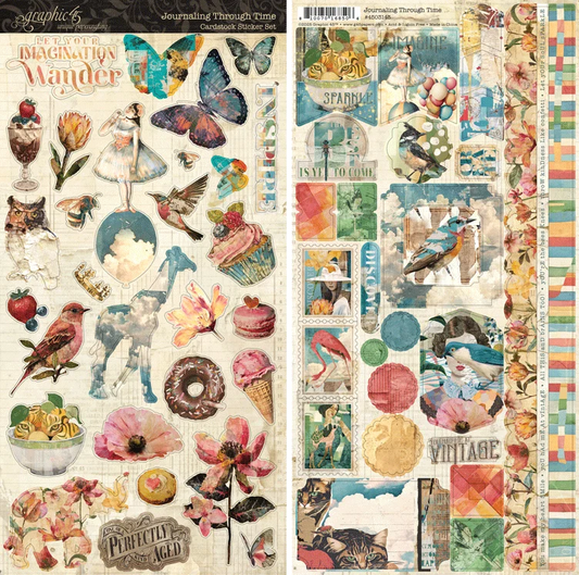 Graphic45 Journaling Through Time Cardstock Sticker Set