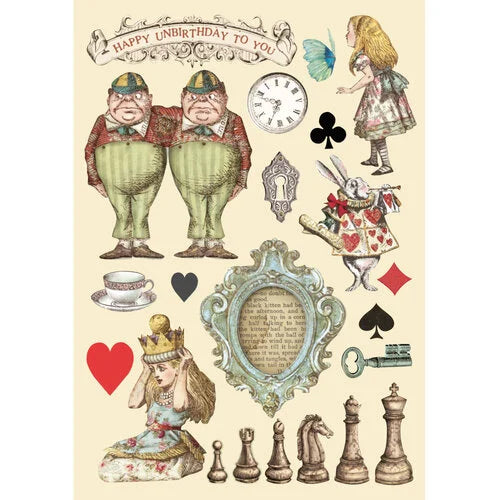 Stamperia Colored Wooden Shapes Alice Chessboard