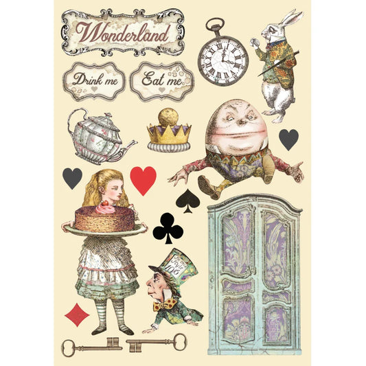 Stamperia Colored Wooden Shapes Alice Cake