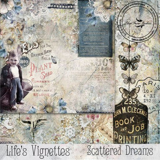 Blue Fern Studios Life's Vignettes 12 x 12 Scrapbook Paper