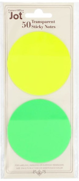 50 Transparent Sticky Notes Yellow and Green
