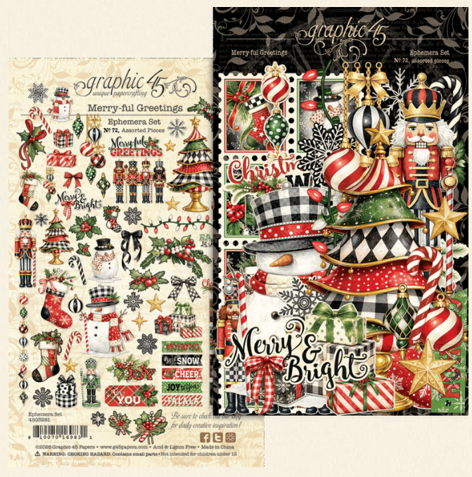Graphic45 Merry-ful Greetings Ephemera