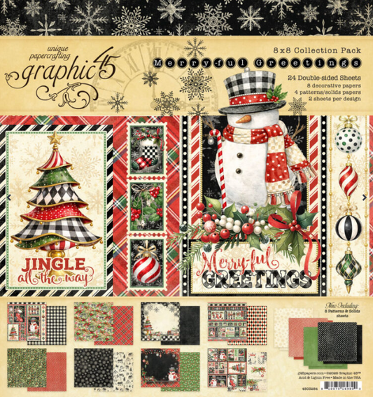 Graphic45 Merry-ful Greetings 8 x 8 Collection Pack