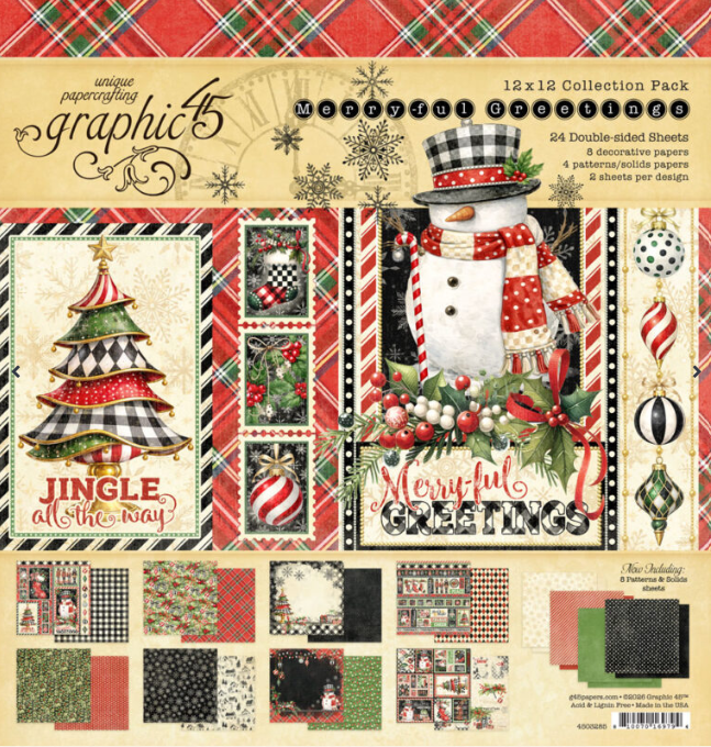 Graphic45 Merry-ful Greetings Collection Pack 12 x 12