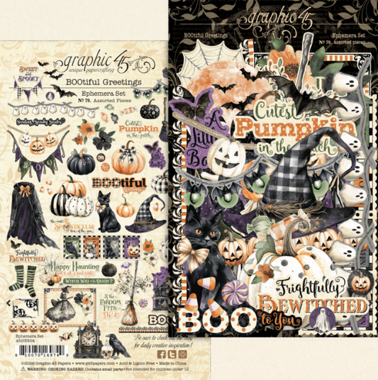 Graphic45 BOOtiful Greetings Ephemera Set