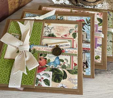 Graphic45 Time to Flourish Z-Fold Closure Card Set
