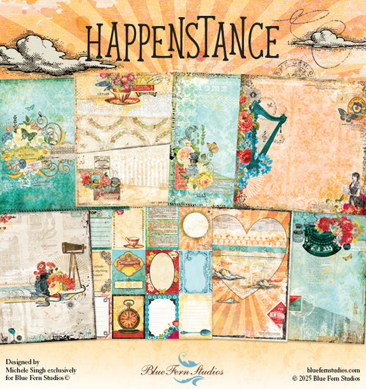 Blue Fern Studios Happenstance Collection 12 x 12 Scrapbook Paper