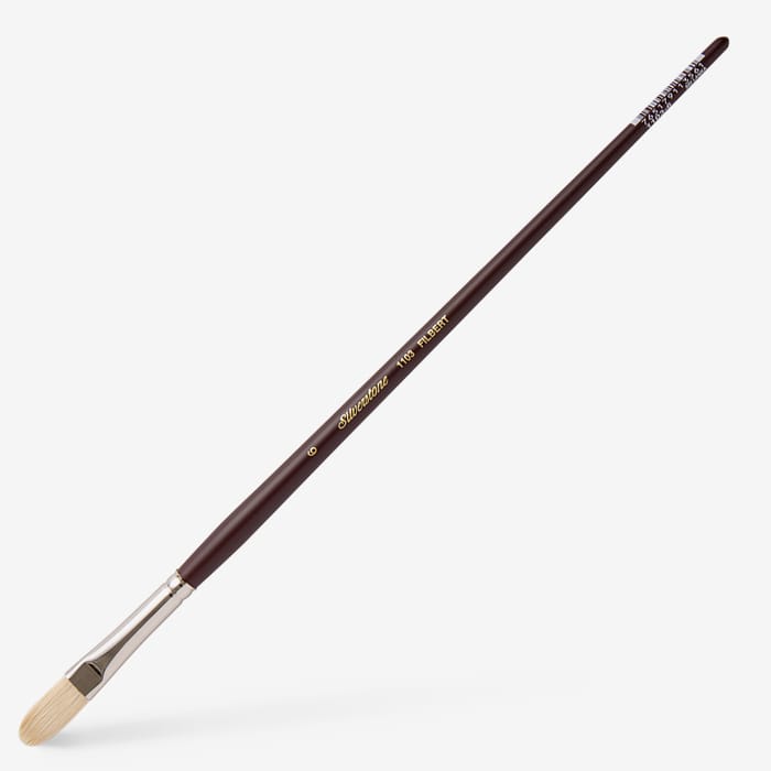 SILVERSTONE HOG BRISTLE LONG HANDLE FILBERT 6