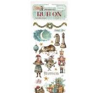 Stamperia Alice in Christmas Rub On Happiness
