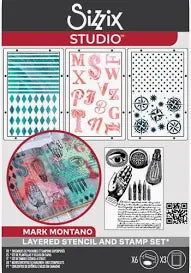 Sizzix Studio Mark Montano Layered Stencil & Stamp Set
