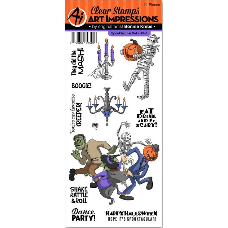 Art Impressions Clear Stamps Spooktacular Set
