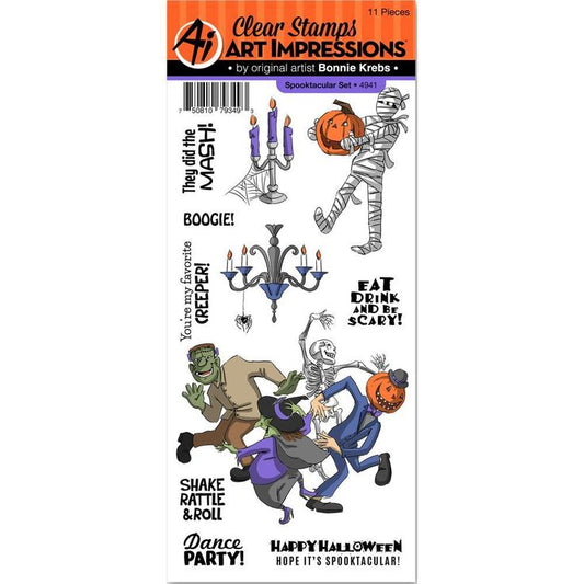 Art Impressions Clear Stamps Spooktacular Set