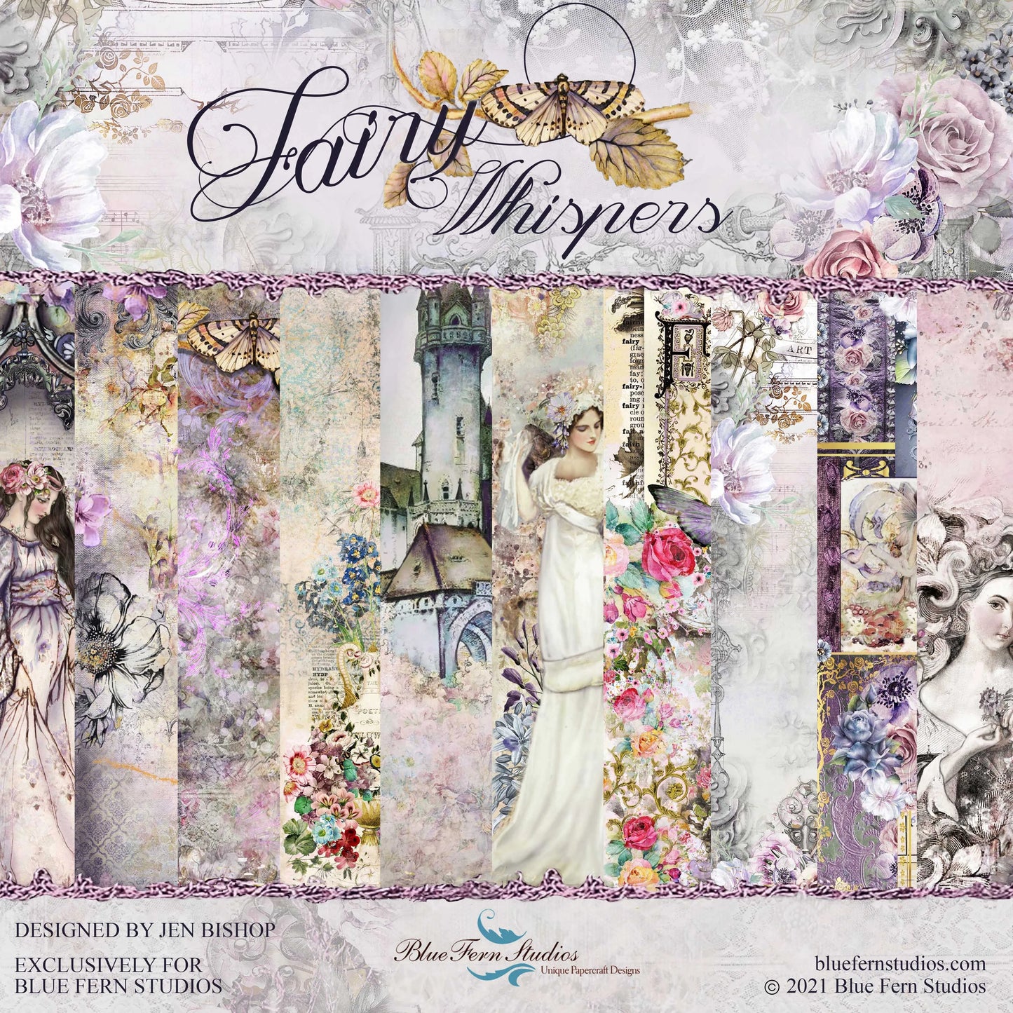 Blue Fern Studios Fairy Whispers Collection 12 x 12 Scrapbook Paper
