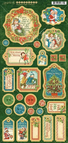 Graphic45 Christmas Magic Collection Chipboard