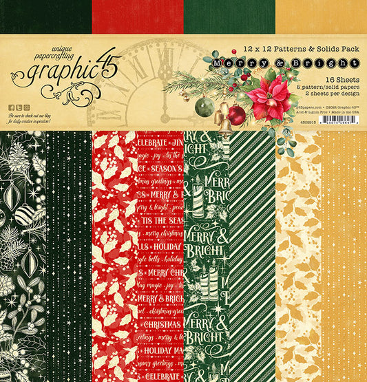 Graphic45 Merry & Bright Patterns & Solids 12 x 12