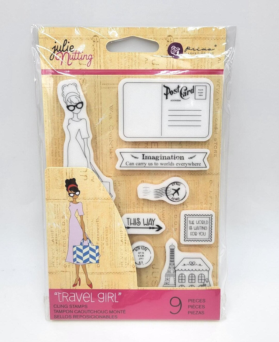 Julie Nutting Cling Stamps Travel Girl