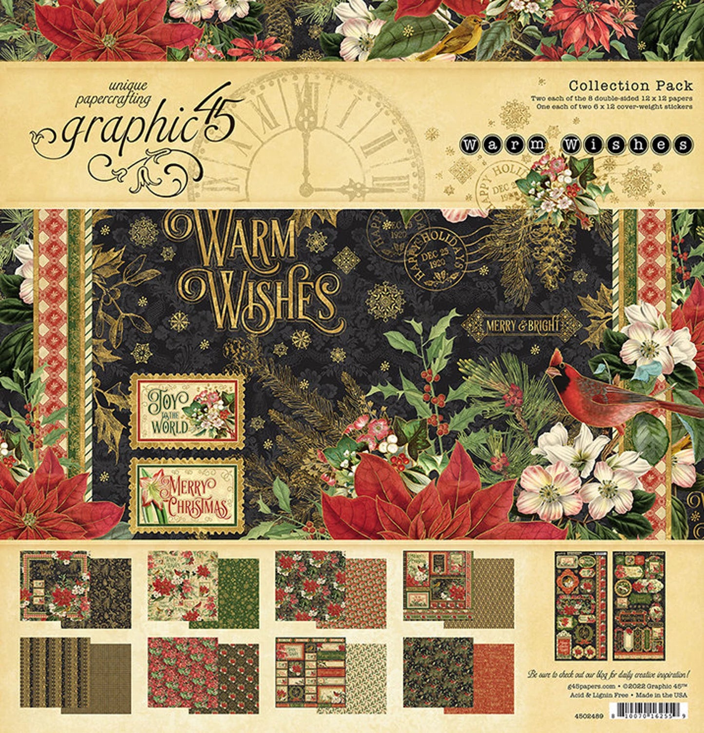 Graphic45 Warm Wishes Holiday Trinket Mini Album Kit
