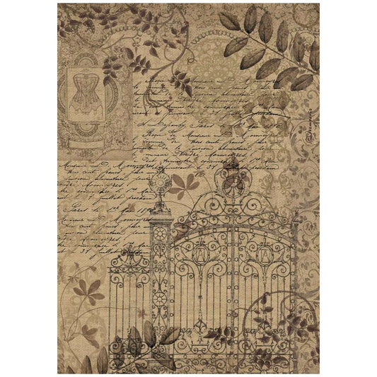 Stamperia Rice Paper Old Lace Gate