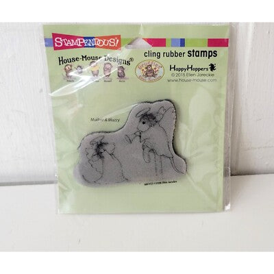 House-Mouse Cling Rubber Stamp Trumpet Blast
