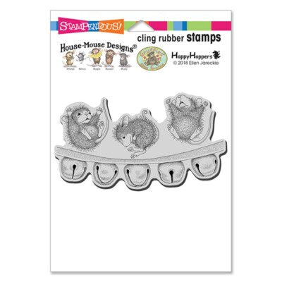 House-Mouse Cling Rubber Stamp Jingle Jolly