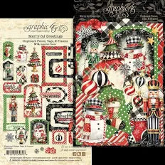 Graphic45 Merry-ful Greetings Chipboard Pieces, Tags, & Frames